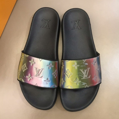 Louis Vuitton 2019 Mens Initial Logo Leather Slipper - 루이비통 남성 이니셜 로고 레더 슬리퍼 Lou01164x.Size(240 - 275).그린