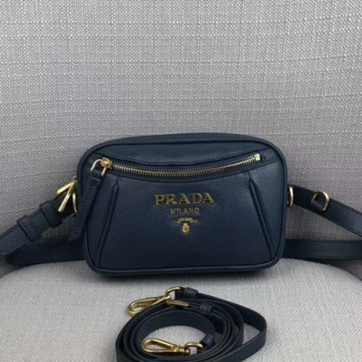 Prada 2019 Leather Hip Sack / Clutch Bag / Shoulder Bag,19cm - 프라다 2019 여성용 레더 힙색 / 클러치 백 / 숄더백 ,1BL006-3,19cm,네이비