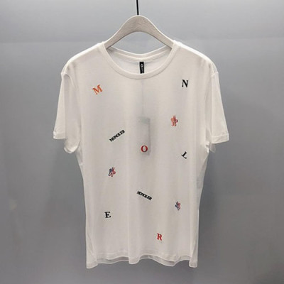 Mocler 2019 Mens Logo Cotton Short Sleeved T-shirt - 몽클레어 남성 로고 반팔티 MocTS0002.Size(m - 3xl).화이트