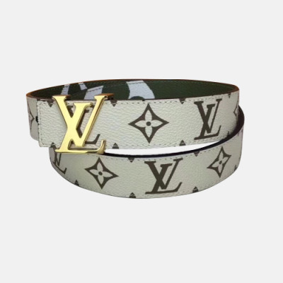 Louis vuitton 2019 Mm/Wm Initial Logo Buckle Leather Belt - 루이비통 남자 이니셜 로고 버클 레더 벨트 Lou01180x.Size(3.0cm).그린금장