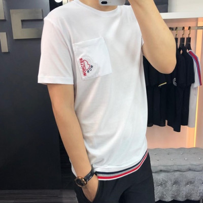 Mocler 2019 Mens Logo Cotton Short Sleeved T-shirt - 몽클레어 남성 로고 반팔티 MocTS0006.Size(48 - 56).화이트