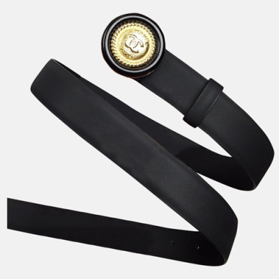 Chanel 2019 Ladies Leather Belt - 샤넬 2019 여성용 레더 벨트 CHABT0016.Size(3.0cm).블랙