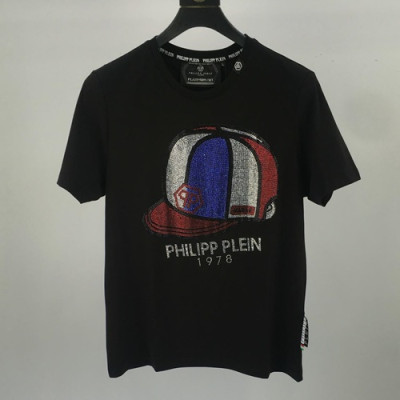 Philipp Plein 2019 Mens Logo Cotton Short Sleeved Tshirt - 필립플레인 남성 로고 코튼 반팔티 Phist0005.Size(m - 3xl). 블랙