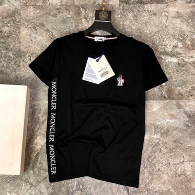 Mocler 2019 Mens Logo Cotton Short Sleeved T-shirt - 몽클레어 남성 로고 반팔티 MocTS0053.Size(M -3XL).블랙