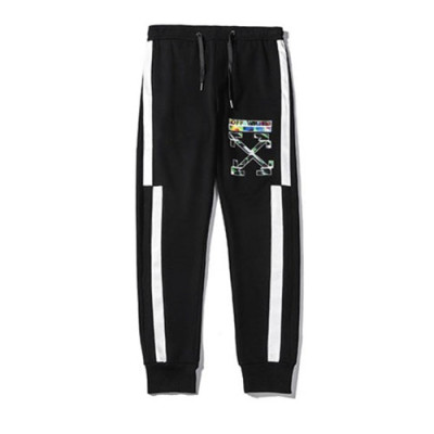 Off-White 2019 Mens Logo Cotton Trainning Pants - 오프화이트 남성 로고 코튼 트레이닝 팬츠 OffPA0002.Size(m - 2xl).블랙