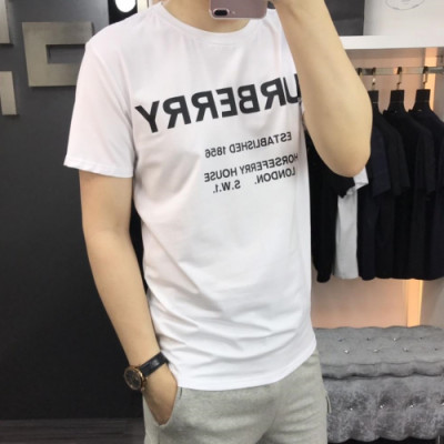 Burberry 2019 Mens Logo Polo Cotton Short Sleeved Tshirt - 버버리 남성 로고 폴로 코튼 반팔티 BurTS0049.Size(S- 3xl).화이트