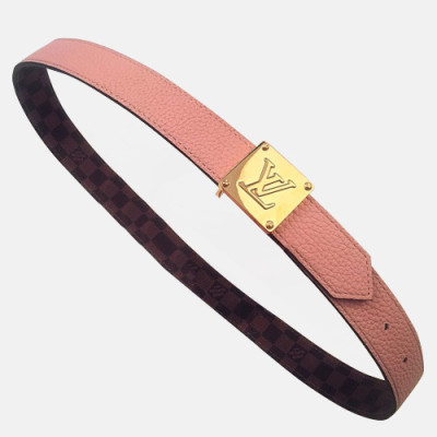 Louis vuitton 2019 Ladies Reversible Canvas & Leather Belt - 루이비통 2019 여성용 리버시블 캔버스 & 레더 벨트 LOUBT0029.Size(3.0cm).핑크