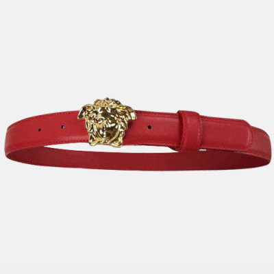 Versace 2019 Ladies Leather Belt - 베르사체 2019 여성용 레더 벨트 VERBT0004.Size(3.0cm).레드금장,레드은장