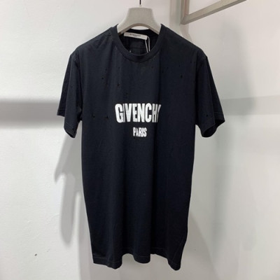 Givenchy 2019 Mm/Wm Logo Oversize Cotton Short Sleeved Tshirt - 지방시 남자 로고 오버사이즈 코튼 반팔티 Givts0014.Size(xxs -m).블랙