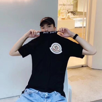 Mocler 2019 Mens Logo Cotton Short Sleeved T-shirt - 몽클레어 남성 로고 반팔티 MocTS0054.Size(S -XL)블랙