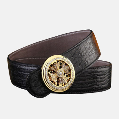 Chrome Hearts 2019 Mens Reversible Leather Belt - 크롬하츠 2019 남성용 리버시블 레더 벨트 CHRBT0001.Size(3.8cm).블랙금장,블랙은장