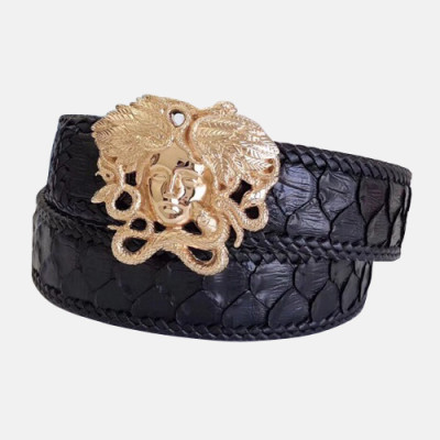 Versace 2019 Mens Leather Belt - 베르사체 2019  남성용 레더 벨트 VERBT0010.Size(3.8cm),블랙금장,블랙은장