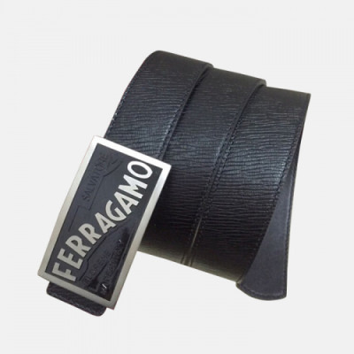 Salvatore Ferragamo 2019 Mens Leather Belt - 살바토레 페라가모 2019 남성용 레더 벨트 FERBT0016.Size(3.4cm).블랙