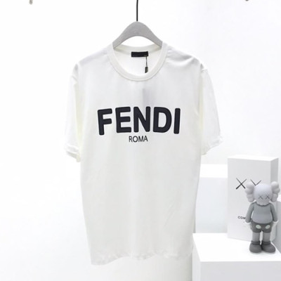 FENDI 2019 Mens Logo Cotton Short Sleeved Tshirt - 펜디 남성 로고 코튼 반팔티 fents0042.Size(s -xl).화이트