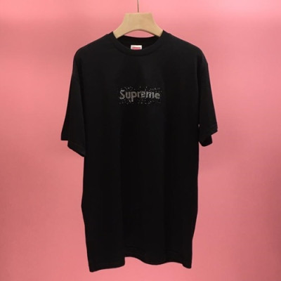 Supreme 2019 Mens Printing Logo Cotton Short Sleeved Oversize Tshirt - 슈프림 남성 프린팅 로고 코튼 오버사이즈 반팔티 supts0002.Size(s -xl).블랙