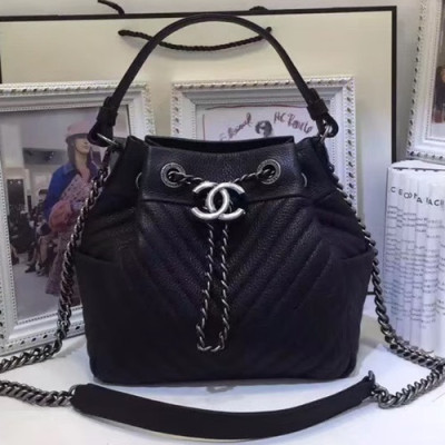 Chanel 2019 Coco Chain Bucket Shoulder Bag,22CM - 샤넬 2019 체인 버킷 숄더백,CHAB0997,22CM,블랙