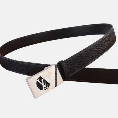 Louis vuitton 2019 Mens Leather Belt - 루이비통 2019 남성용 레더 벨트 LOUBT0064,블랙(금장),블랙(은장)