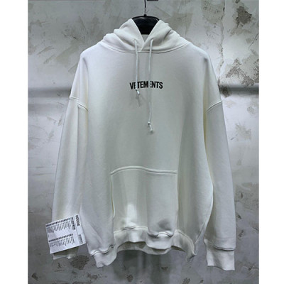 Vetements 2019 Mm/Wm Logo Wolf Cotton Hood Tee - 베트멍 남자 로고 울프 코튼 후드티 VetHT0010.Size(xs -s).화이트