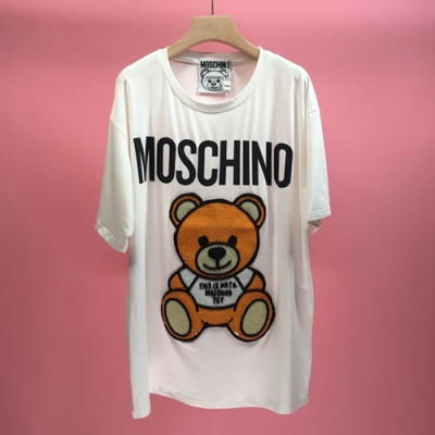 Moschino 2019 Mm/WmCrew -neck Cotton Short Sleeved T-shirt - 모스키노 남자 크루넥 고튼 반팔티 Mosts0013.Size(s -xl).화이트