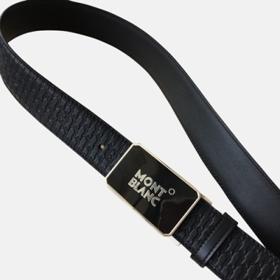 Montblanc 2019 Mens Leather Belt - 몽블랑 2019 남성용 레더 벨트 MONBT0005.Size(3.5cm).블랙