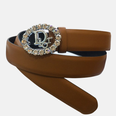 Christian Dior 2019 Ladies Leather Belt - 크리스챤 디올 2019 여성용 레더 벨트 DIOBT0020,Size(3.0CM).브라운