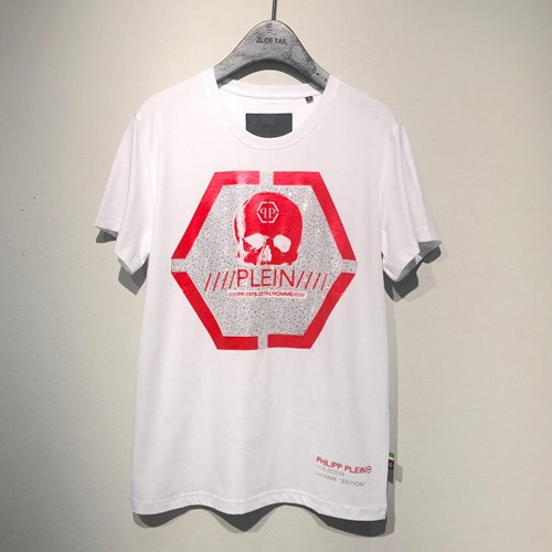 Philipp-plein 2019 Mm/WmCrew -neck Cotton Short Sleeved T-shirt - 필립플레인 남자 크루넥 고튼 반팔티 phits0027.Size(m-3xl).화이트