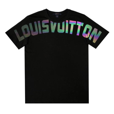 LouisVuitton 2019 Mm/WmCrew -neck Cotton Short Sleeved T-shirt - 루이비통 남자 크루넥 고튼 반팔티 Louts0042.Size(S-XL)블랙