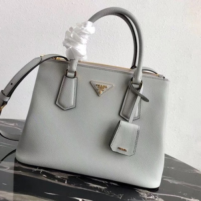 Prada 2019 Leather Tote Shouler Bag,31cm - 프라다 2019 레더 토트 숄더백,1BA232-4,31cm,연그레이