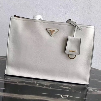 Prada 2019 Etiquette Tote Bag,34cm - 프라다 2019 에티켓 토트백 ,1BG122-6,34cm,화이트