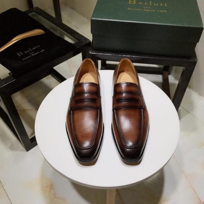 [커스텀급]Berluti 2024 Mens Retro Business Leather Penny Loafer -  벨루티 2024 남성 레트로 비지니스 레더 페니 로퍼 Bert006x.Size(245 - 270).브라운