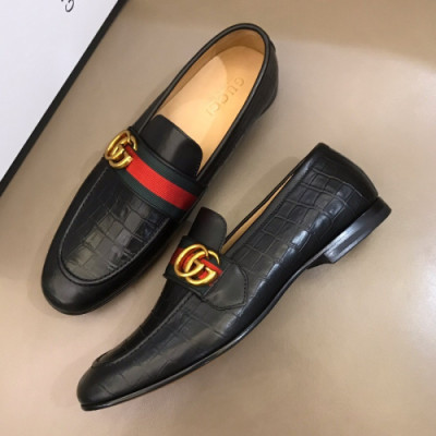 [커스텀급]Gucci 2019 Mens Business GG Strap Logo Leather Loafer- 구찌 남성 비지니스 GG 스트랩 로고 레더 로퍼 Guc01112x.Size(240 - 270).블랙