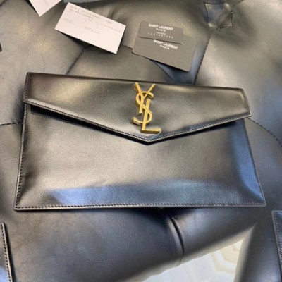 Saint Laurent 2019 Woman Leather Clutch,26CM - 입생로랑 2019여성용 레더 클러치 565739, SLB0448, 27CM,그레이