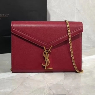 Saint Laurent 2019 Cassandra Chain Shoulder Bag,22CM - 입생로랑 2019 카산드라 체인 숄더백 582334, SLB0462, 22CM,레드