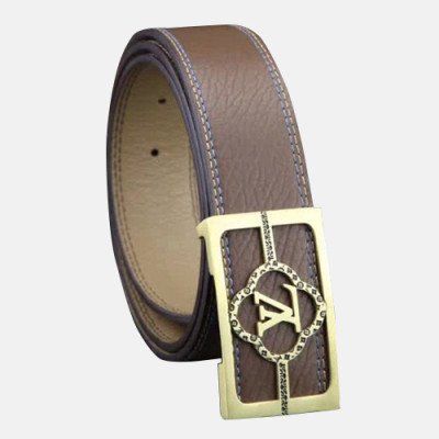 Louis vuitton 2019 Mens Leather Belt - 루이비통 2019 남성용 레더 벨트 LOUBT0079,Size(3.8cm),브라운금장,브라운은장