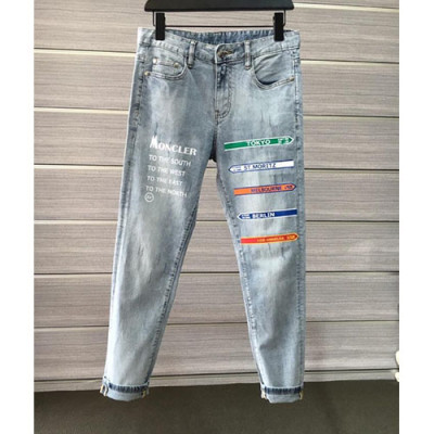 Mocler Japan 2018 Mens Graffity Denim Pants - 몽클레어 남성 그래피티 데님 팬츠 Mocdp0060.Size(28-38).블루