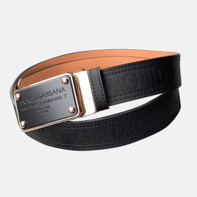 Dolce&Gabbana 2019 Mens Leather Belt - 돌체앤가바나 2019 남성용 레더 벨트 DOLBT0004,Size(3.5cm),블랙