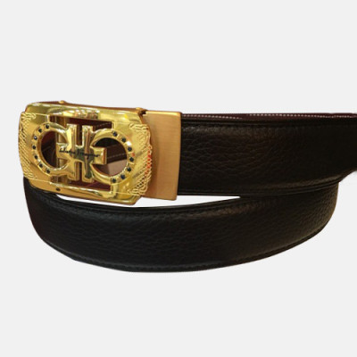 Salvatore Ferragamo 2019 Mens Leather Belt - 살바토레 페라가모 2019 남성용 레더 벨트 FERBT0028.Size(3.4cm).블랙