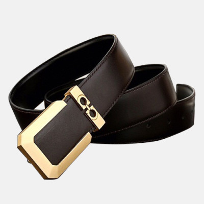 Salvatore Ferragamo 2019 Mens Leather Belt - 살바토레 페라가모 2019 남성용 레더 벨트 FERBT0029.Size(3.4cm).블랙은장,브라운금장