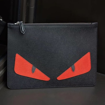 Fendi 2019 Leather Clutch Bag ,28CM - 펜디 2019 레더 남여공용 클러치백 FENB0434,28CM,블랙