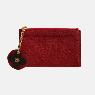 Louis Vuitton 2019  Monogram Empreinet Zipped Card Holder, M68338 - 루이비통 2019 모노그램 앙프레뜨 지퍼 카드 홀더 ,LOUW216,13CM,레드