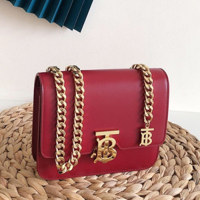 Burberry 2019 Ladies TB Leather Chain Cross Bag , 17cm - 버버리 2019 TB 레더 여성용 체인 크로스백,BURB0336,17cm,레드