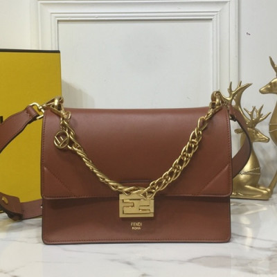 Fendi 2019 Kan U Leather Shoudler Cross Bag,25CM - 펜디 2019 캔 유 레더 숄더 크로스백,VTB0745,25CM,브라운