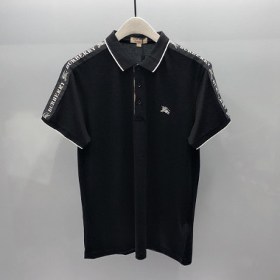 Burberry 2019 Mens Logo Cotton Short Sleeved Polo Tee - 버버리 남성 로고 코튼 폴로 반팔티 BurPT0087.Size(M- 3XL).컬러(블랙)