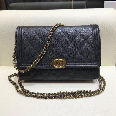 Chanel 2019 WOC Chain Cross Bag,19CM - 샤넬 2019 WOC 체인 크로스백,CHAB1020,19CM,블랙