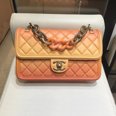 Chanel 2019 Woman Leather Large Tote Shoulder Bag 26CM - 샤넬 2019 여성용 레더 라지 토트 숄더백,CHAB1035,26CM,오렌지