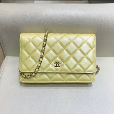 Chanel 2019 WOC Chain Cross Bag,19CM - 샤넬 2019 WOC 체인 크로스백,CHAB1057,19CM,옐로우