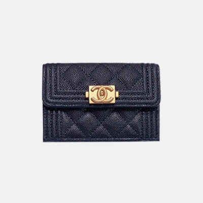 Chanel 2019 Ladies Small Wallet / Card Purse - 샤넬 2019 여성용 레더 반지갑 / 카드 퍼스  ,CHAW0051,12cm.블랙