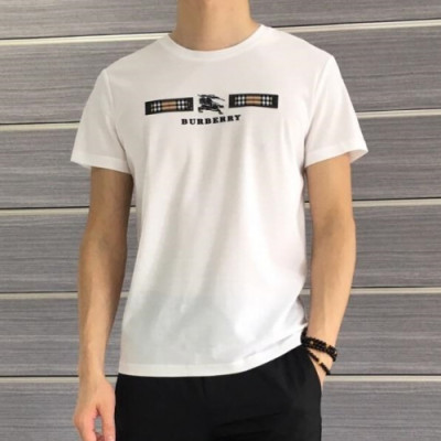 Burberry 2019 Mens Logo Cotton Short Sleeved Tshirt - 버버리 남성 로고 코튼 반팔티 Burts0095.Size(M- 4XL).컬러(화이트)