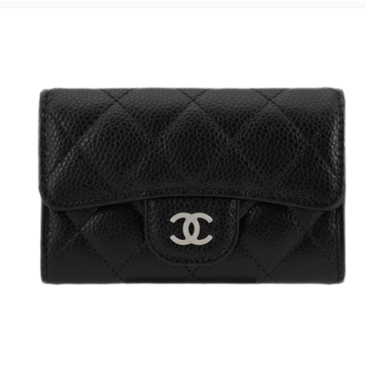 Chanel Ladies Small Wallet / Card Purse - 샤넬  여성용 레더 반지갑 / 카드 퍼스  ,CHAW0058,12cm.블랙