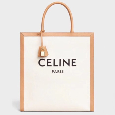 Celine 2019 Vertical Cabas Canvas Tote Shopper Bag,39CM - 셀린느 2019  버티컬 카바스 캔버스 토트 쇼퍼백 ,190402,39CM,연베이지